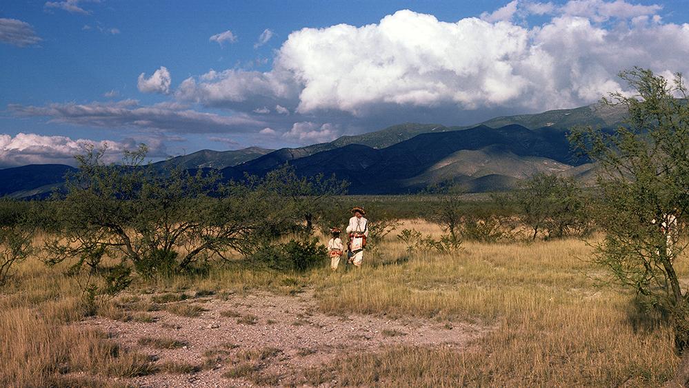 Yauxali and his son walk in Wirikuta - Photograph ©Juan Negrín 1978-2018