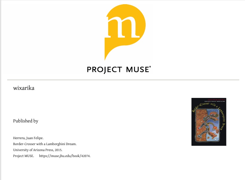 Wixárika by Juan Felipe Herrera