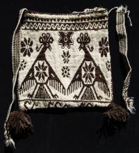 Woven black and brown bag. 