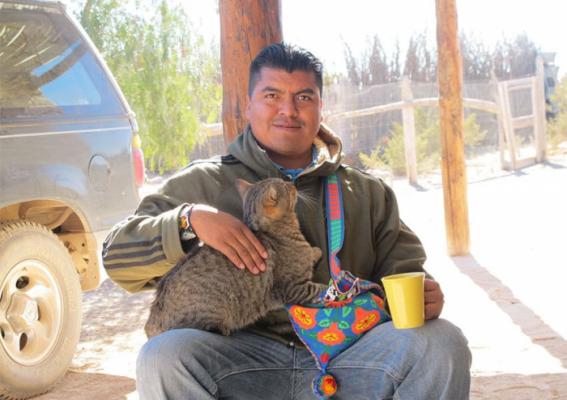 Wixárika land defender and attorney Santos de la Cruz Carrillo in 2010, at the beginning of the fight to defend the sacred desert of the Wirikuta from Canadian mining. (Tracy L. Barnett)
