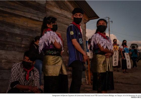Integrantes del EZLN en el Caracol de Chiapas