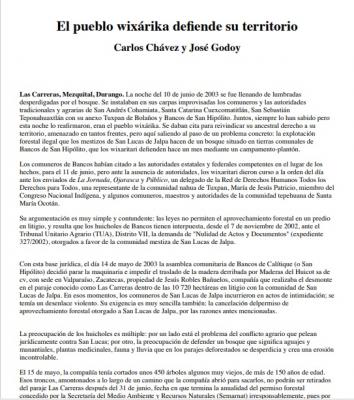El pueblo Wixárika defiende su territorio